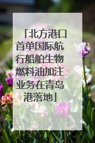 北方港口首单国际航行船舶生物燃料油加注业务在青岛港落地
