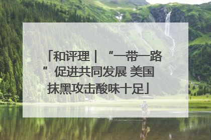 和评理｜“一带一路”促进共同发展 美国抹黑攻击酸味十足