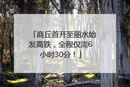 商丘首开至丽水始发高铁，全程仅需6小时30分！