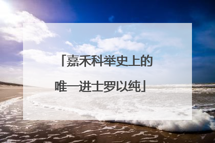 嘉禾科举史上的唯一进士罗以纯