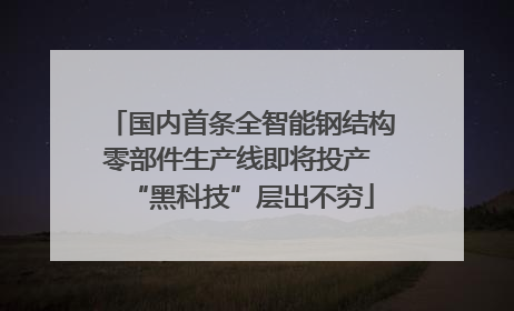 国内首条全智能钢结构零部件生产线即将投产 “黑科技”层出不穷