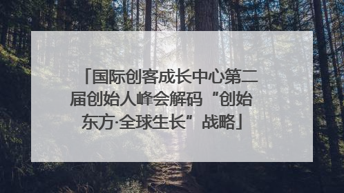 国际创客成长中心第二届创始人峰会解码“创始东方·全球生长”战略