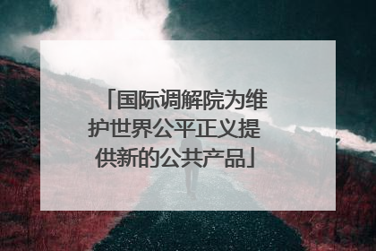 国际调解院为维护世界公平正义提供新的公共产品