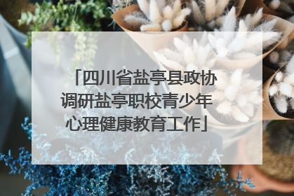 四川省盐亭县政协调研盐亭职校青少年心理健康教育工作
