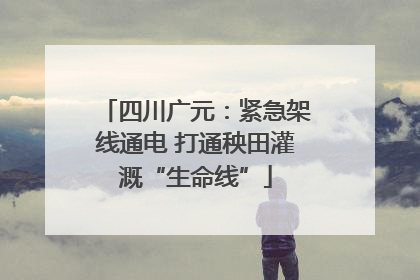 四川广元：紧急架线通电 打通秧田灌溉“生命线”