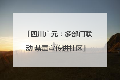 四川广元：多部门联动 禁毒宣传进社区