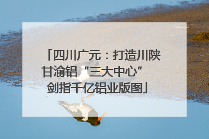 四川广元：打造川陕甘渝铝“三大中心” 剑指千亿铝业版图