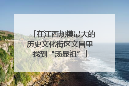 在江西规模最大的历史文化街区文昌里找到“汤显祖”