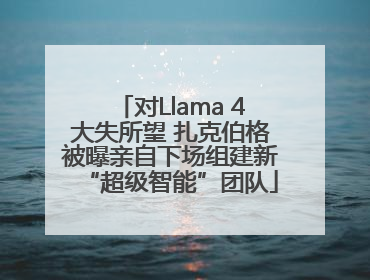 对Llama 4大失所望 扎克伯格被曝亲自下场组建新“超级智能”团队