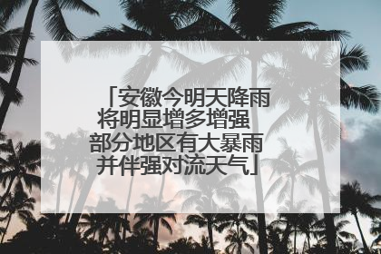 安徽今明天降雨将明显增多增强 部分地区有大暴雨并伴强对流天气