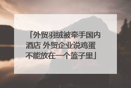 外贸羽绒被牵手国内酒店 外贸企业说鸡蛋不能放在一个篮子里