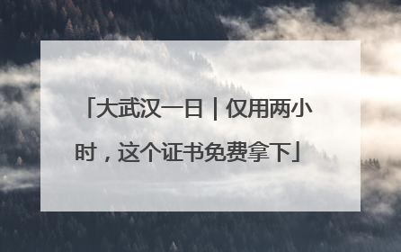 大武汉一日｜仅用两小时，这个证书免费拿下