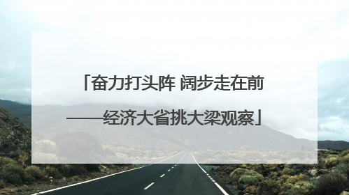 奋力打头阵 阔步走在前——经济大省挑大梁观察