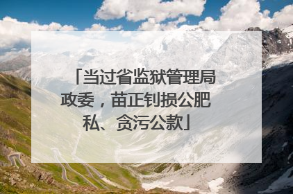 当过省监狱管理局政委，苗正钊损公肥私、贪污公款