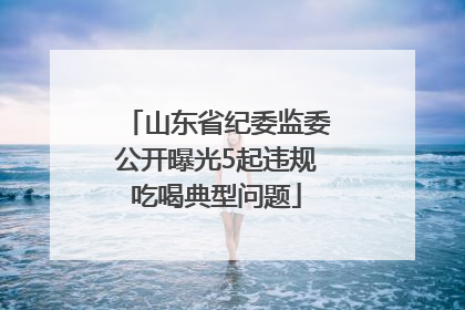 山东省纪委监委公开曝光5起违规吃喝典型问题