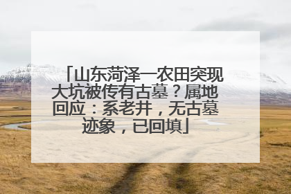 山东菏泽一农田突现大坑被传有古墓？属地回应：系老井，无古墓迹象，已回填