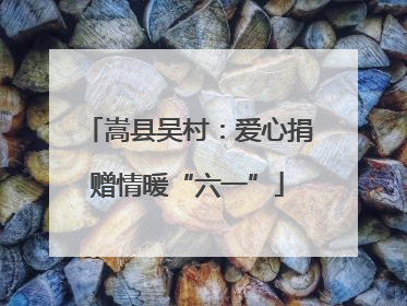 嵩县吴村：爱心捐赠情暖“六一”
