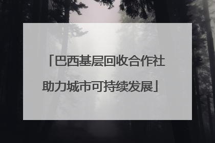 巴西基层回收合作社助力城市可持续发展