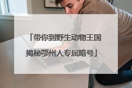 带你到野生动物王国揭秘鄂州人专属暗号
