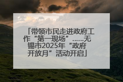 带领市民走进政府工作“第一现场”……无锡市2025年“政府开放月”活动开启