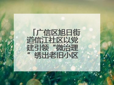 广信区旭日街道信江社区以党建引领“微治理”绣出老旧小区“幸福景”