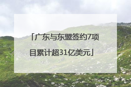 广东与东盟签约7项目累计超31亿美元