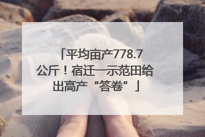 平均亩产778.7公斤！宿迁一示范田给出高产“答卷”