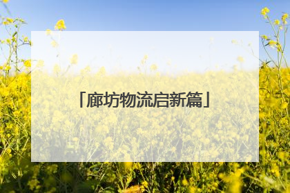 廊坊物流启新篇