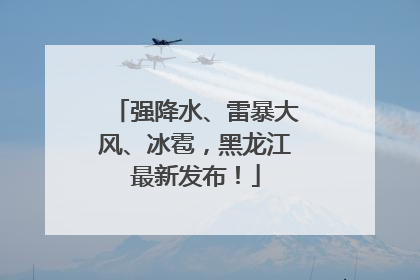 强降水、雷暴大风、冰雹，黑龙江最新发布！