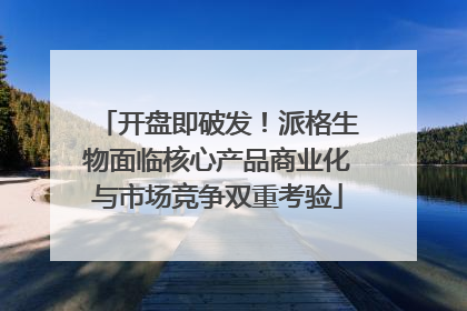 开盘即破发！派格生物面临核心产品商业化与市场竞争双重考验