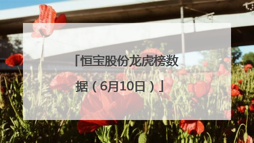 恒宝股份龙虎榜数据（6月10日）