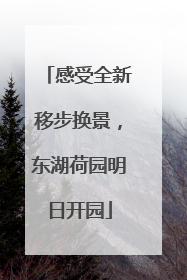 感受全新移步换景，东湖荷园明日开园