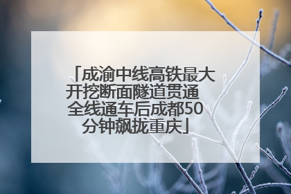 成渝中线高铁最大开挖断面隧道贯通 全线通车后成都50分钟飙拢重庆