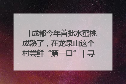 成都今年首批水蜜桃成熟了，在龙泉山这个村尝鲜“第一口”｜寻找和美乡村推荐官