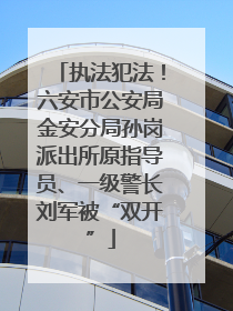 执法犯法！六安市公安局金安分局孙岗派出所原指导员、一级警长刘军被“双开”