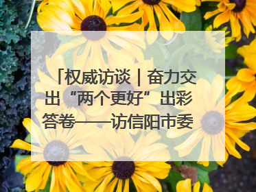 权威访谈｜奋力交出“两个更好”出彩答卷——访信阳市委书记蔡松涛