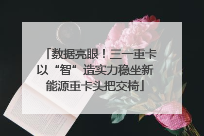 数据亮眼！三一重卡以“智”造实力稳坐新能源重卡头把交椅
