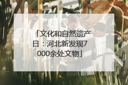 文化和自然遗产日：河北新发现7000余处文物