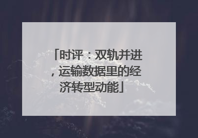 时评：双轨并进，运输数据里的经济转型动能
