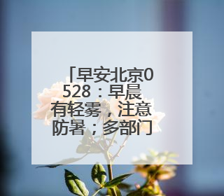 早安北京0528：早晨有轻雾，注意防暑；多部门围剿共享单车“牛皮癣”