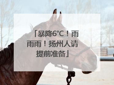 暴降6℃！雨雨雨！扬州人请提前准备