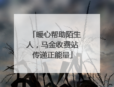 暖心帮助陌生人，马金收费站传递正能量