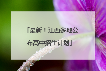最新！江西多地公布高中招生计划