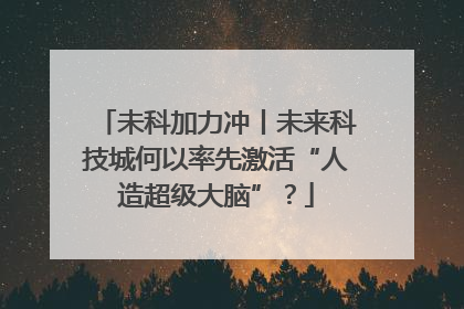 未科加力冲丨未来科技城何以率先激活“人造超级大脑”？