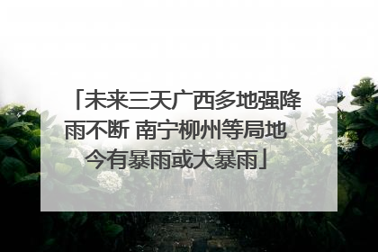 未来三天广西多地强降雨不断 南宁柳州等局地今有暴雨或大暴雨