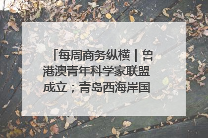每周商务纵横｜鲁港澳青年科学家联盟成立；青岛西海岸国际能源自贸港启用