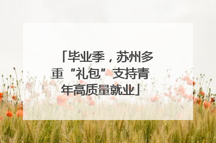 毕业季，苏州多重“礼包”支持青年高质量就业