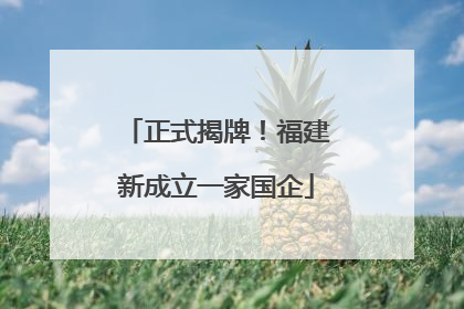 正式揭牌！福建新成立一家国企