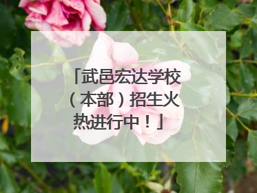 武邑宏达学校（本部）招生火热进行中！