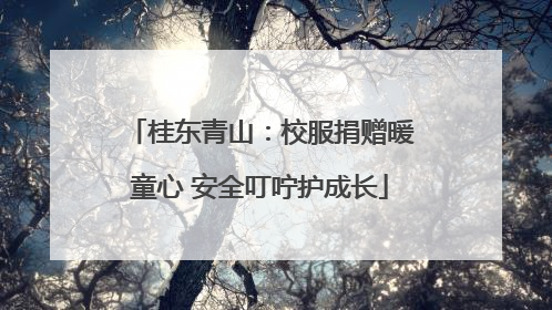 桂东青山：校服捐赠暖童心 安全叮咛护成长